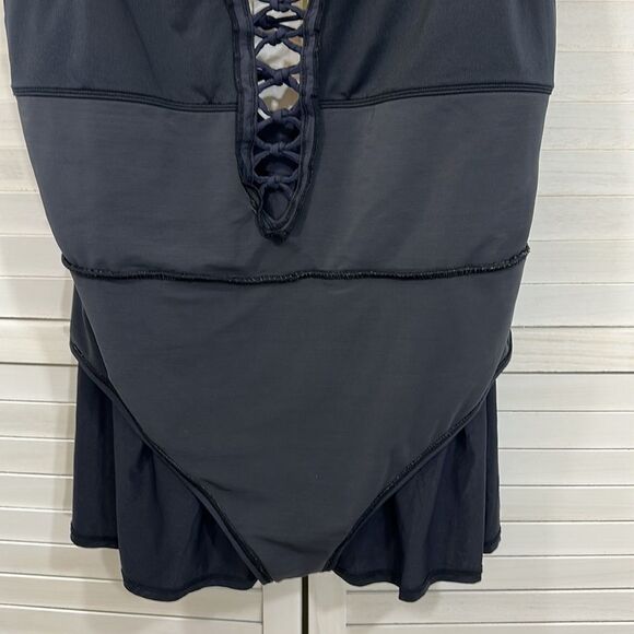Bleu Swimdress Size 22W Rod Beattie Black Skirted - Picture 10 of 13